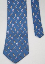 Como House Italy Tie Men&#39;s Necktie Blue Golf Clubs Golfer Bags Italian Silk - $19.77