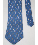 Como House Italy Tie Men&#39;s Necktie Blue Golf Clubs Golfer Bags Italian Silk - $19.77