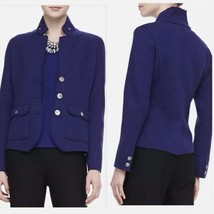 Eileen Fisher Ultramarine Blue Merino Wool Blend Jacket Blazer Size Peti... - $74.99