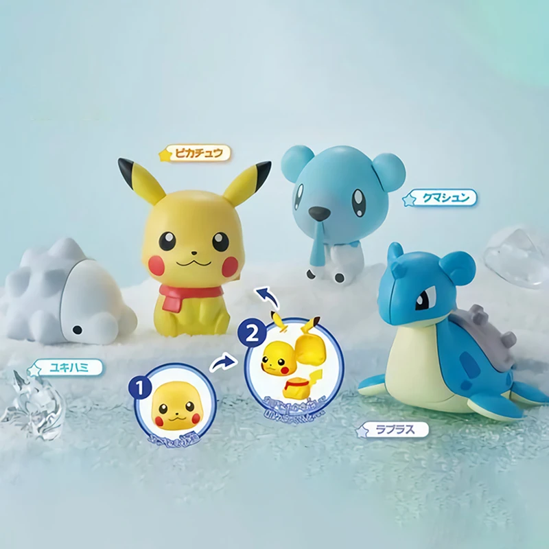 Pokemon Gashapon Toys Pikachu Cubchoo Snom Cute Assembled Action Figure ... - $26.64+