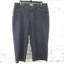 Cato Capri Womens 12 Denim Cropped Jeans Dark Wash Stretch Mid Rise - £10.22 GBP