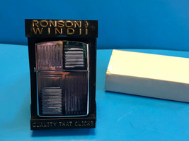 Old Vtg Ronson Wind II Blank Initial Plate Cigar Cigarette Lighter Silve... - £23.94 GBP
