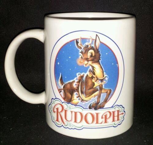 Primary image for Vintage 1993 Applause Rudolph the Red Nosed Reindeer Christmas Coffee Mug Cup