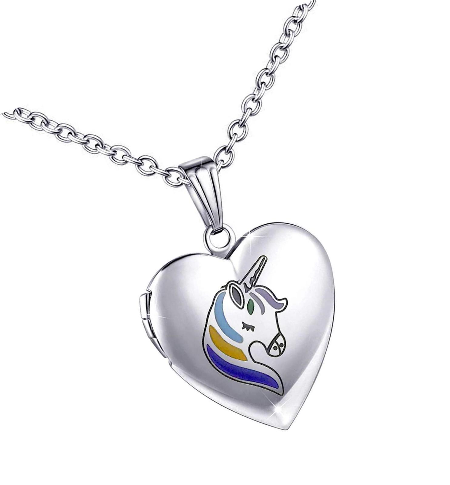 Primary image for Unicorns Gifts for Girls Love Heart Locket Necklace