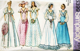 Misses' Wedding & Bridesmaid Dress Vintage 1974 Simplicity 6399 Size 8  UNCUT - £11.79 GBP