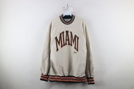 Vintage 90s Mens Large Spell Out Heavyweight University of Miami Sweatsh... - £77.35 GBP