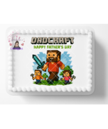 Father's Day Video Gamer Pixelated Dad Edible Image Cake Topper Frosting Sheet - $16.14 - $25.94