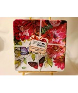 Michel Design Works Sweet Floral Melody Melamine Square Serveware Canape... - $29.99