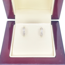 18ct White Gold Tiny Half Hoop Children&#39;s Earrings 8.7mm Length - $233.56