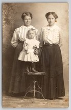 RPPC Lovely Edwardian Ladies with Cute Child on Twisted Wire Chair Postcard C26 - £8.05 GBP