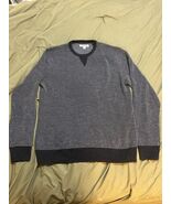 Good Threads Men’s Blue and White 100% Merino Wool Crew Neck Sweater Size L - $19.79