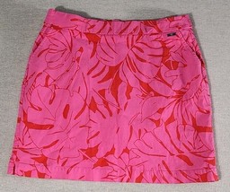Rafaella Ladies Stretch Summer Skort Size Medium Pressed Palms Carmine R... - $19.00