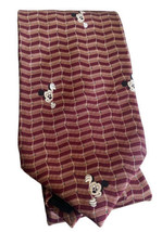 Vintage Disney WDW Peeking Mickey Mouse Maroon Geometric Tie 100% Silk - £14.79 GBP
