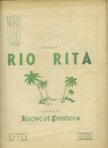 Rio Rita Program NORD Light Opera Krewe of Pandora 1950 New Orleans Mardi Gras - £58.34 GBP