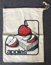 Drawstring Apple Sack Storage Bag Drawstring Cotton Vintage Farmhouse 15 x 12&quot; - £10.35 GBP