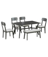 Mid-Century Modern 6-Piece Dining Set with Table, Chairs &amp; Bench - $3,154.47 CAD