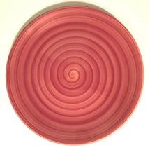 SWIRL Hand Painted Collection Cranberry Red Ceramic Dinner Plate 10.5&quot; - £9.78 GBP