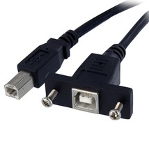 StarTech.com 3 ft Panel Mount USB Cable B to B - F/M - Panel Mount USB Extension - $17.99
