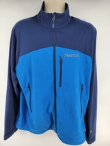 Marmot M3 Tempo Jacket Mens XL Blue Soft Shell Full Zip Pockets - £25.89 GBP