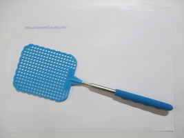 Extendable Blue Fly Swatter Plastic Stainless Steel - Brand New - £0.79 GBP