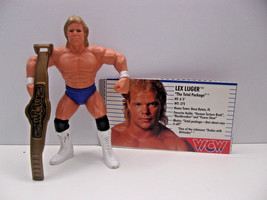 Vtg WCW Galoob Lex Luger Wrestling Figure w/ Championship Belt  - $24.99