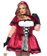 2 PC.Plus Gothic Red Riding Hood peasant dress and  hooded cape 1X-2X RE... - £68.02 GBP
