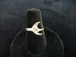 Cresent Moon Sterling Silver Ring SZ 6.25 - £6.43 GBP