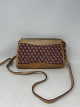 Vintage Dooney &amp; Bourke Signature Canvas And Leather Red and Tan Crossbo... - $59.39