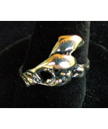 Pair of Jumping Dolphins Sterling Silver Ring SZ 5 - $11.00