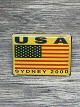 Vintage 2000 Sydney Olympic USA Team Flag 2&quot;USA&quot; Lapel Pin Pinback KG JD - $9.89