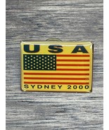 Vintage 2000 Sydney Olympic USA Team Flag 2&quot;USA&quot; Lapel Pin Pinback KG JD - $9.89