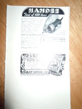 Vintage Handee Tool of 100 Uses &amp; Bass Camera Co Print Magazine Ad 1937 - $2.99