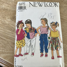 New Look Sewing Pattern 6691 Girls Skirt Pants Shorts Tops Sz 3-8 Uncut - $12.19