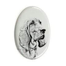 Redbone coonhound - Gravestone oval ceramic tile with an image of a dog. - £8.03 GBP