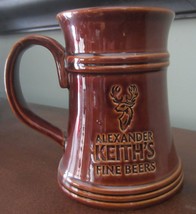 Alexander Keith&#39;s Nova Scotia Fine Beer Embossed Brown 14 Oz. Mug Stein - £11.98 GBP