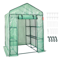 VEVOR Walk-in Green House 4.6x4.6x6.6ft Steel Frame PE Cover Zipper Door - €56,55 EUR