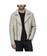 Men Off White Brando Genuine Leather Jacket with Plain Lining - €220,91 EUR