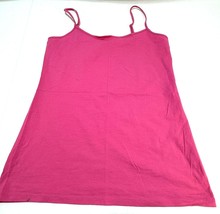 Loft Shirt Womens Medium Pink Sleeveless Cotton Stretch Spaghetti Strap Top - £7.63 GBP
