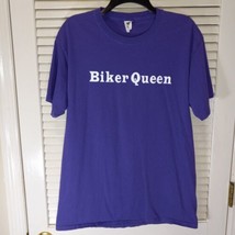 Biker Queen T Shirt Size Large Purple Teacher Motorcycle FOTL Cotton Tee - £10.35 GBP