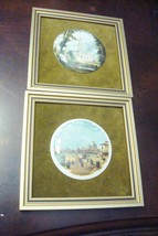 Crown Staffordshire painting in ceramic, PAIR, green velvet matte [Art] - $46.52