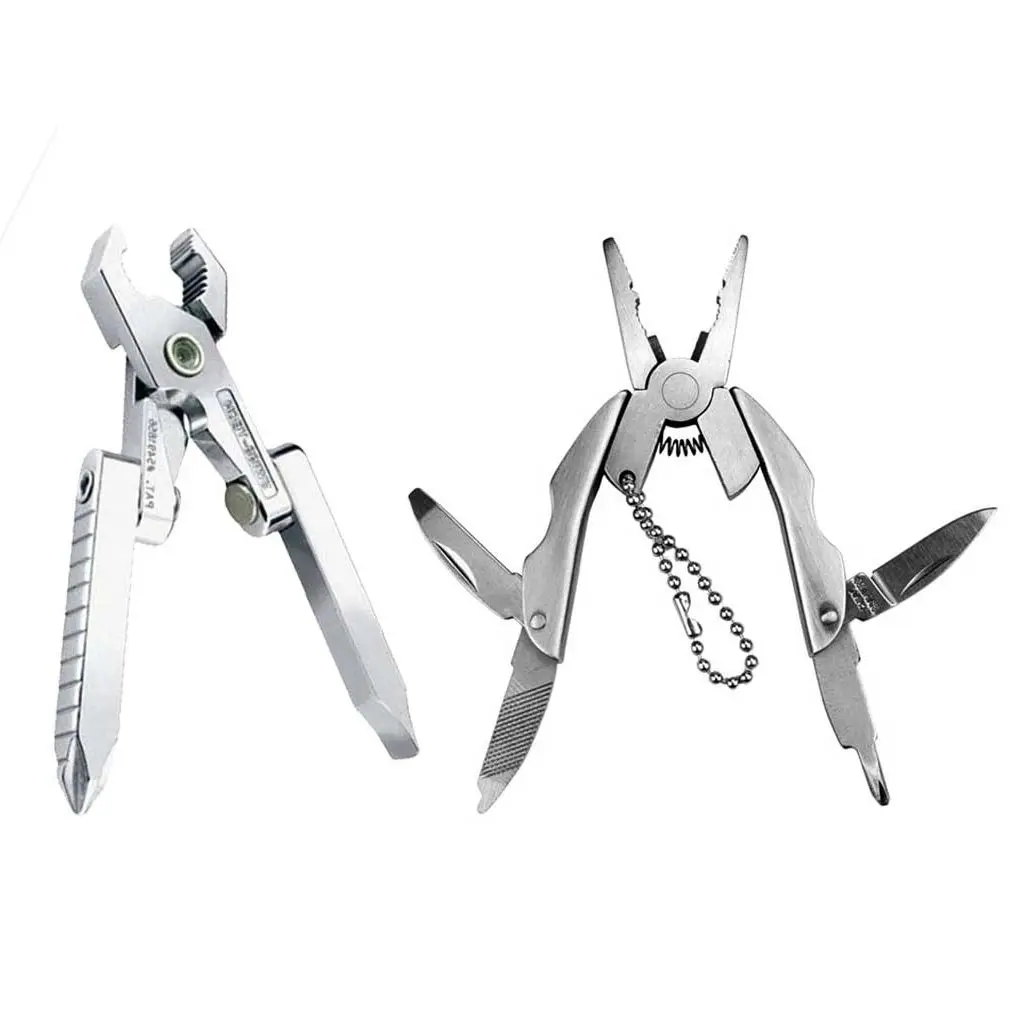 Outdoor Multitool Stainless Steel Pliers Portable Knife Keychain Screwdriver - £9.29 GBP+