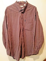 IZOD Plaid Long Sleeve Button Front Shirt Men&#39;s 100% Cotton Size XL - £11.86 GBP