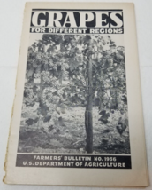 Grapes for Different Regions 1943 Farmers&#39; Bulletin Booklet 1936 USDA Ph... - $23.70