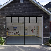 Fiberglass Garage Door Screen, Sunmoxia 9X7Ft Magnetic Heavy Duty Garage... - $42.11