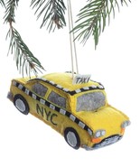 TAXI CAB Ornament Hand Made Wool Felt Silk Road Bazaar Ships Free - £13.45 GBP