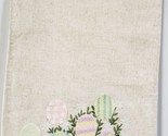Fabric Embroidered Table Runner ,14&quot;x 72&quot;, MULTICOLOR EASTER EGGS BOUQUE... - $24.74