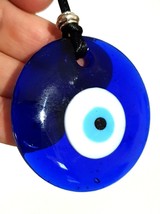 Evil Eye Halskette Großer Anhänger Nazar Protection Corded Glas Kabbalah... - £11.23 GBP