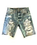 American Eagle Shorts Mens 30 Blue Cut Off Distressed Denim Ripped Jean ... - £22.36 GBP