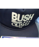 92 Republican Ticket Bush and Quayle Navy Blue Adjustable Cap and Bumper... - $30.00
