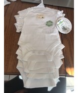 Burts Bees Organic Preemie Short Sleeve White Body Suits Pack Of 5 Ships... - $30.96 CAD